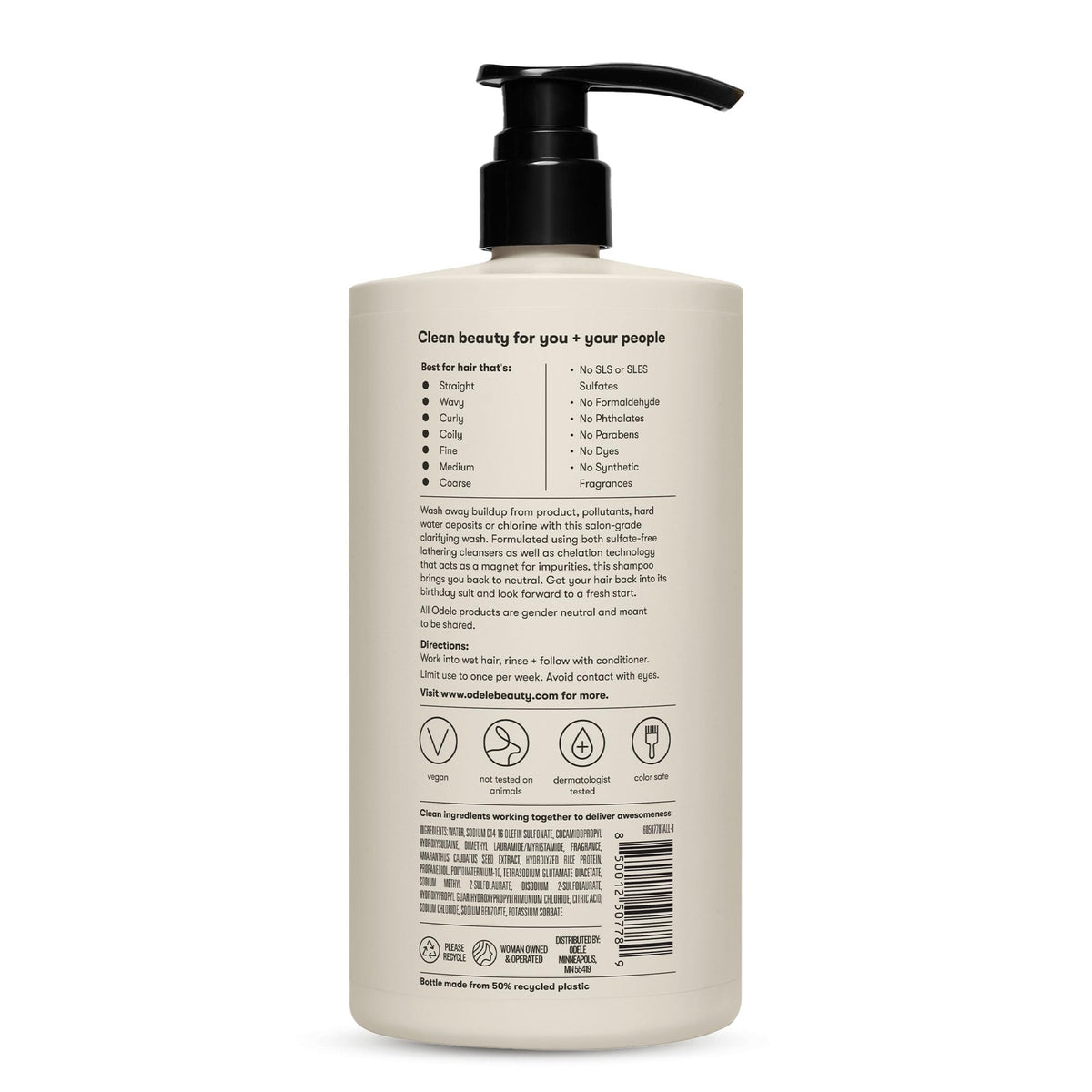 Ambiance de salle de bain avec shampooing Odele en usage