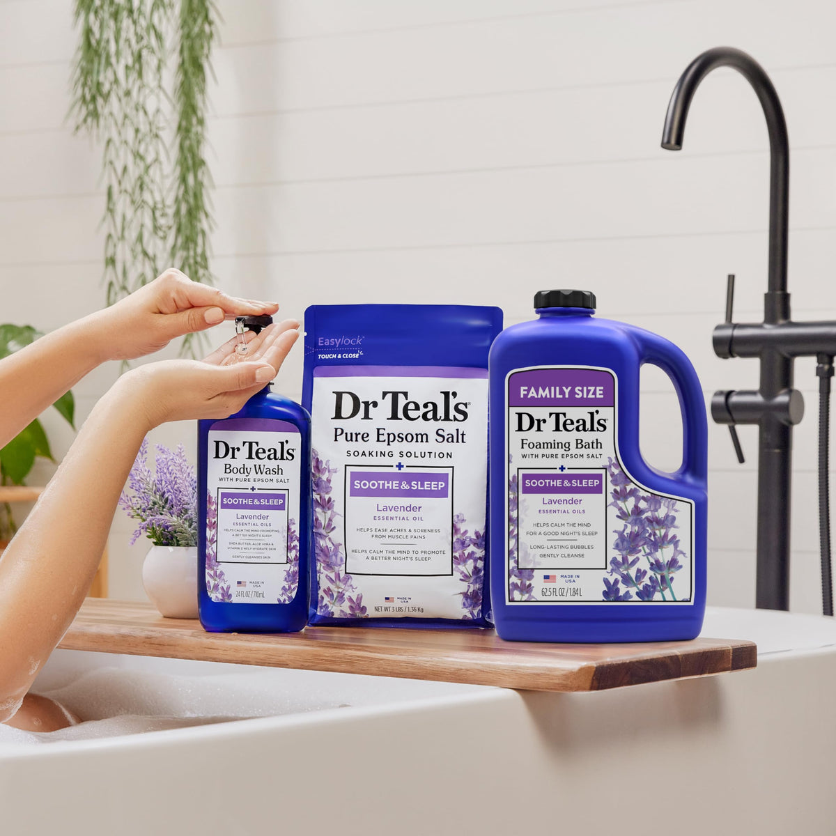 Ambiance détente avec Dr Teal's Bain Moussant Lavande