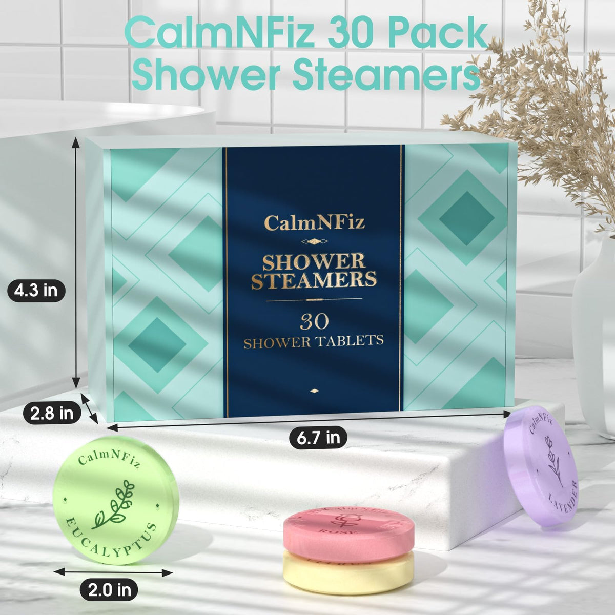 Ambiance relaxante avec les tablettes de douche CalmNFiz dans un bureau