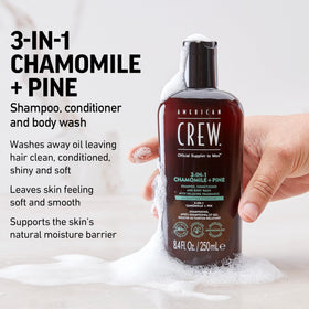 AMERICAN CREW Shampooing 3-en-1, bouteille vue de côté