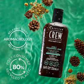 AMERICAN CREW Shampooing 3-en-1, pour homme avec mousse