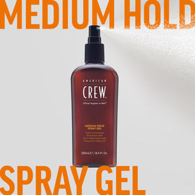 AMERICAN CREW Spray Gel sur coiffeur avec cheveux en cours de coiffage
