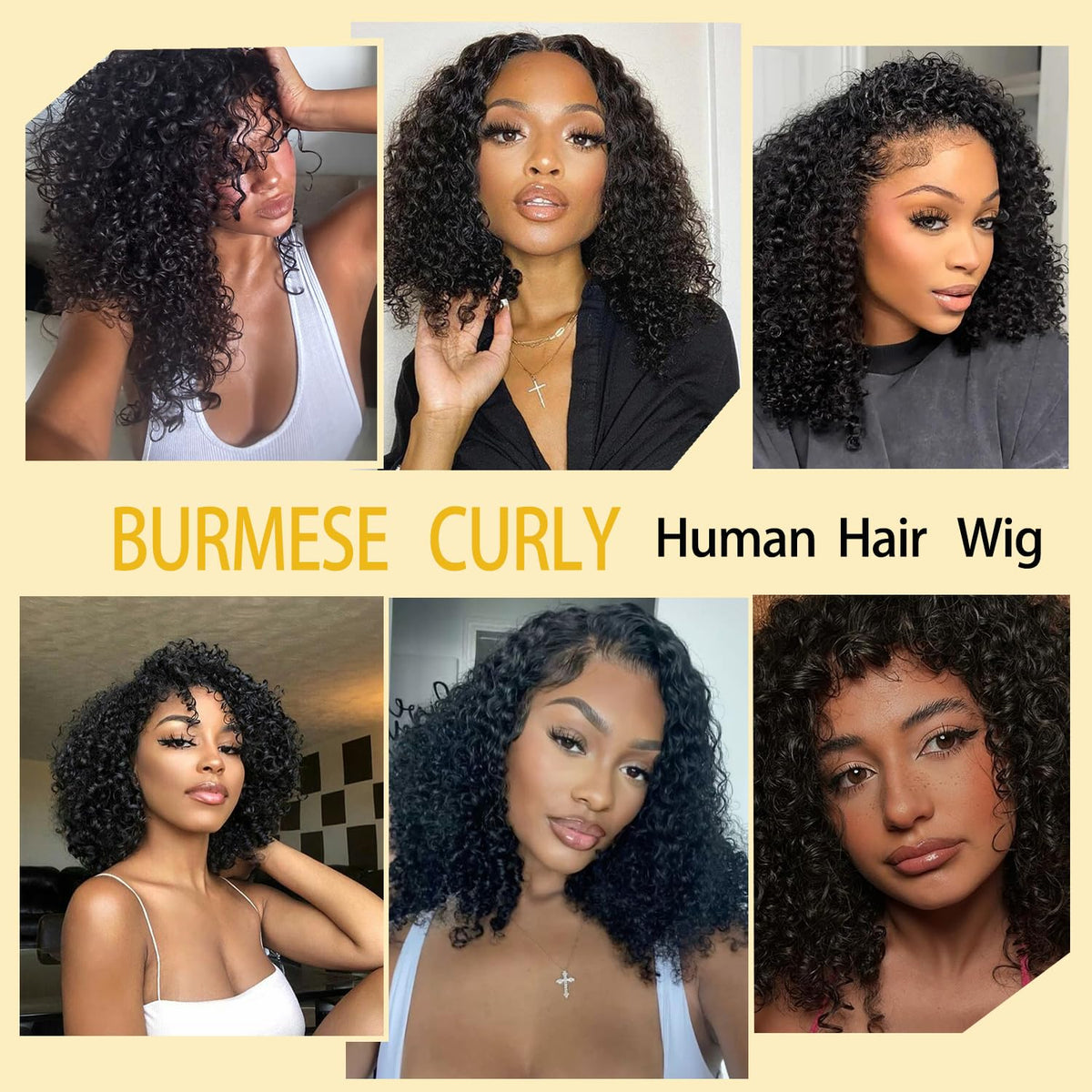 Amicalite cheveux bouclés humains, présentation des longueurs