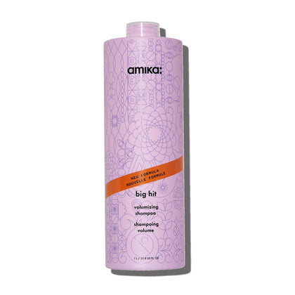 Amika Shampoo Big Hit 1000ml vue avant avec étiquette colorée