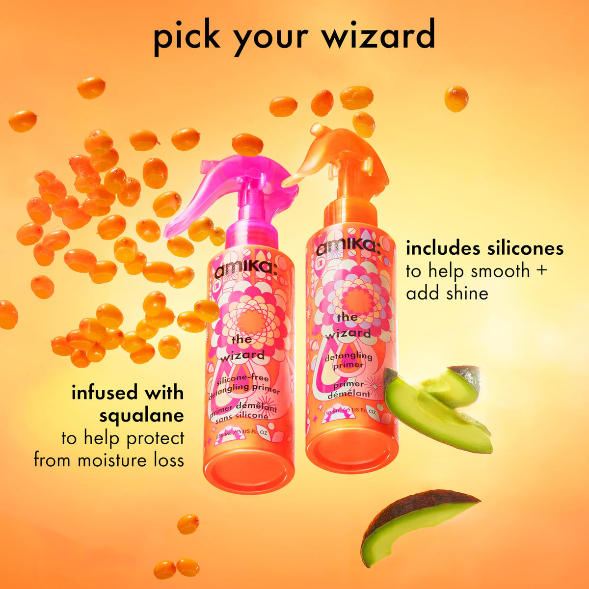 Amika The Wizard Spray Démêlant 60ml en situation sur coiffeuse