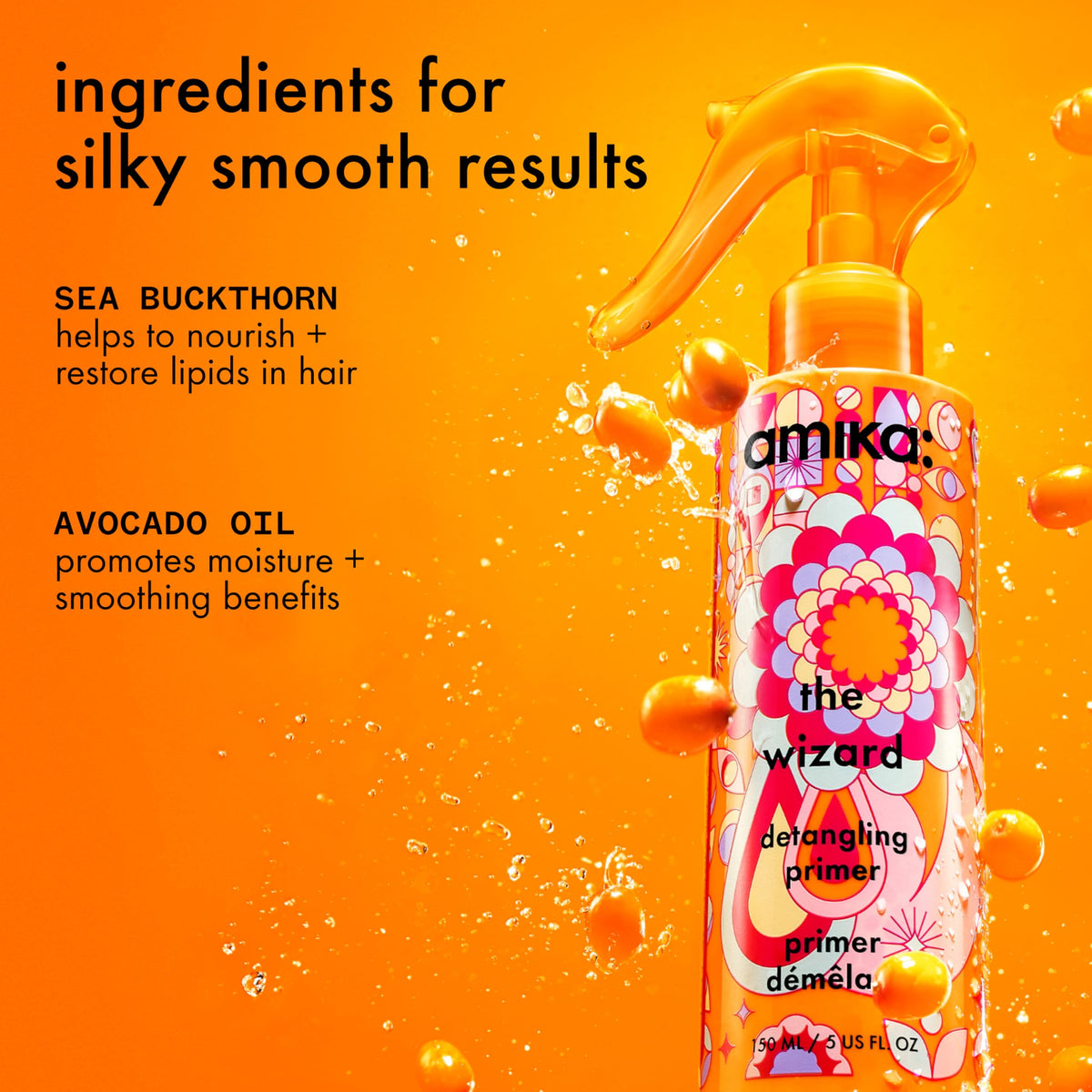 Amika The Wizard Spray Démêlant 60ml sur fond blanc