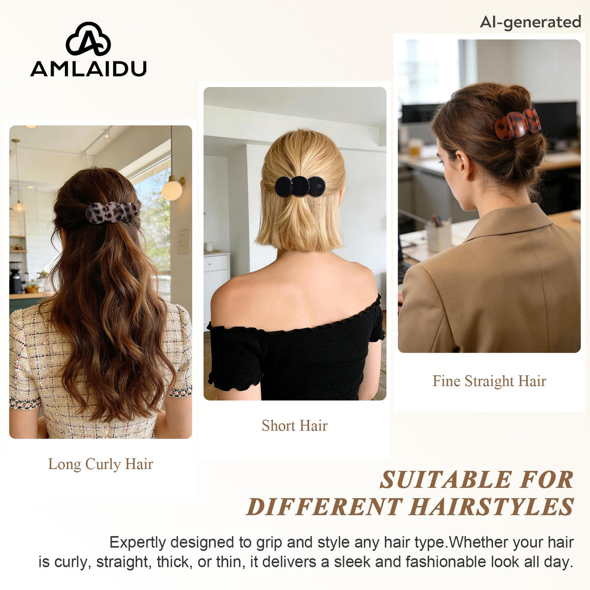 Amlaidu pinces à cheveux plates blanches en condition d'utilisation
