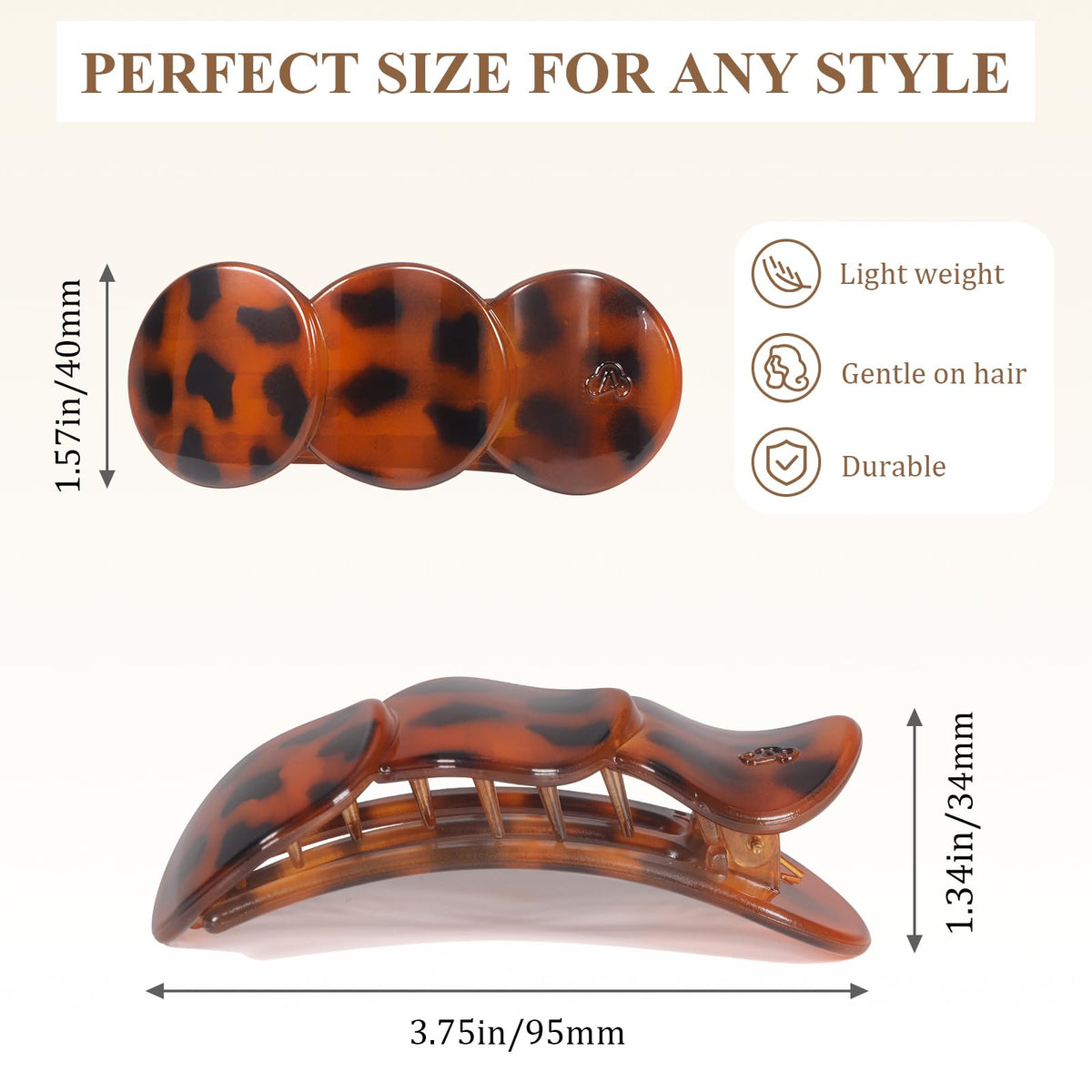 Amlaidu pinces à cheveux plates noires sur un fond neutre