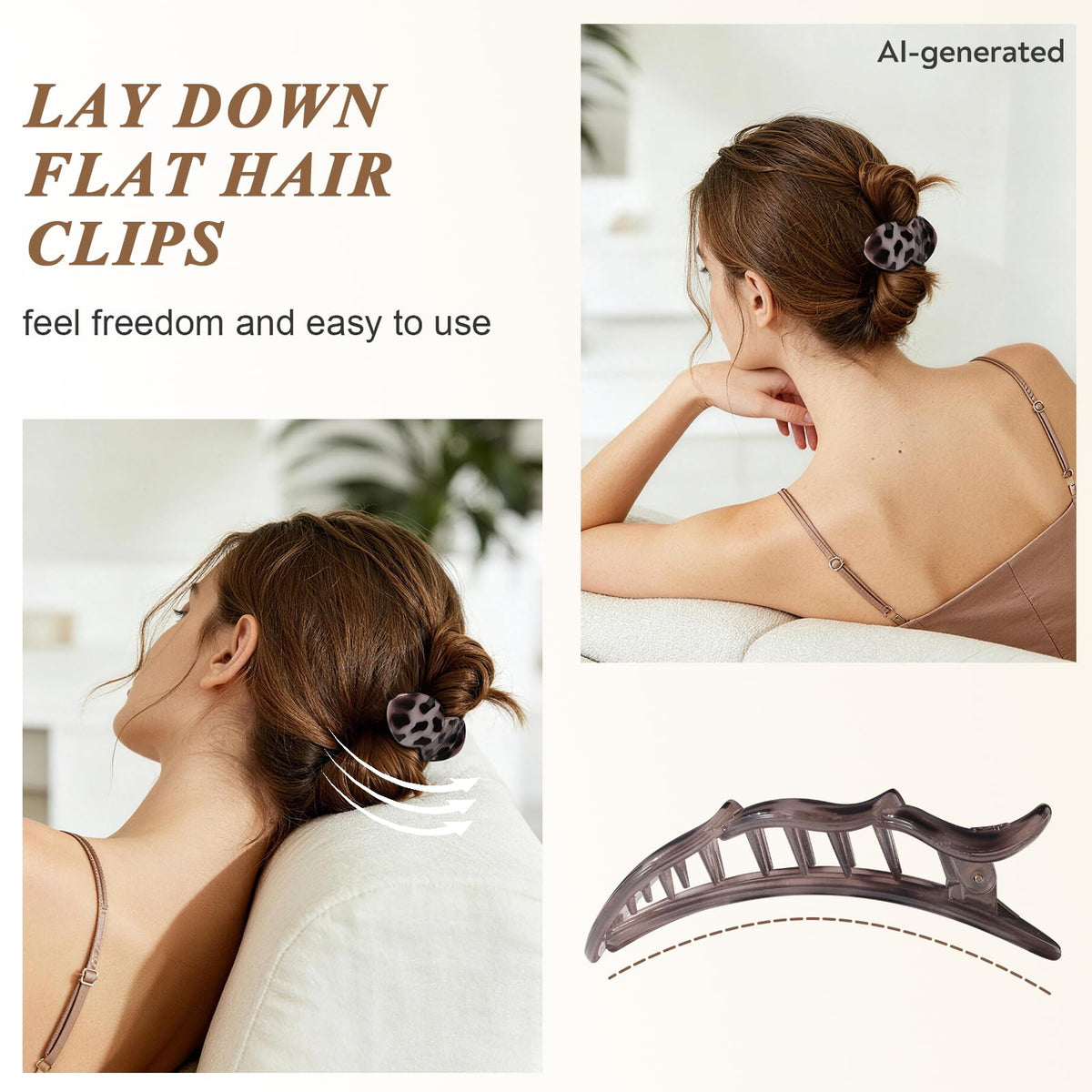 Amlaidu pinces à cheveux plates rouges vue de côté