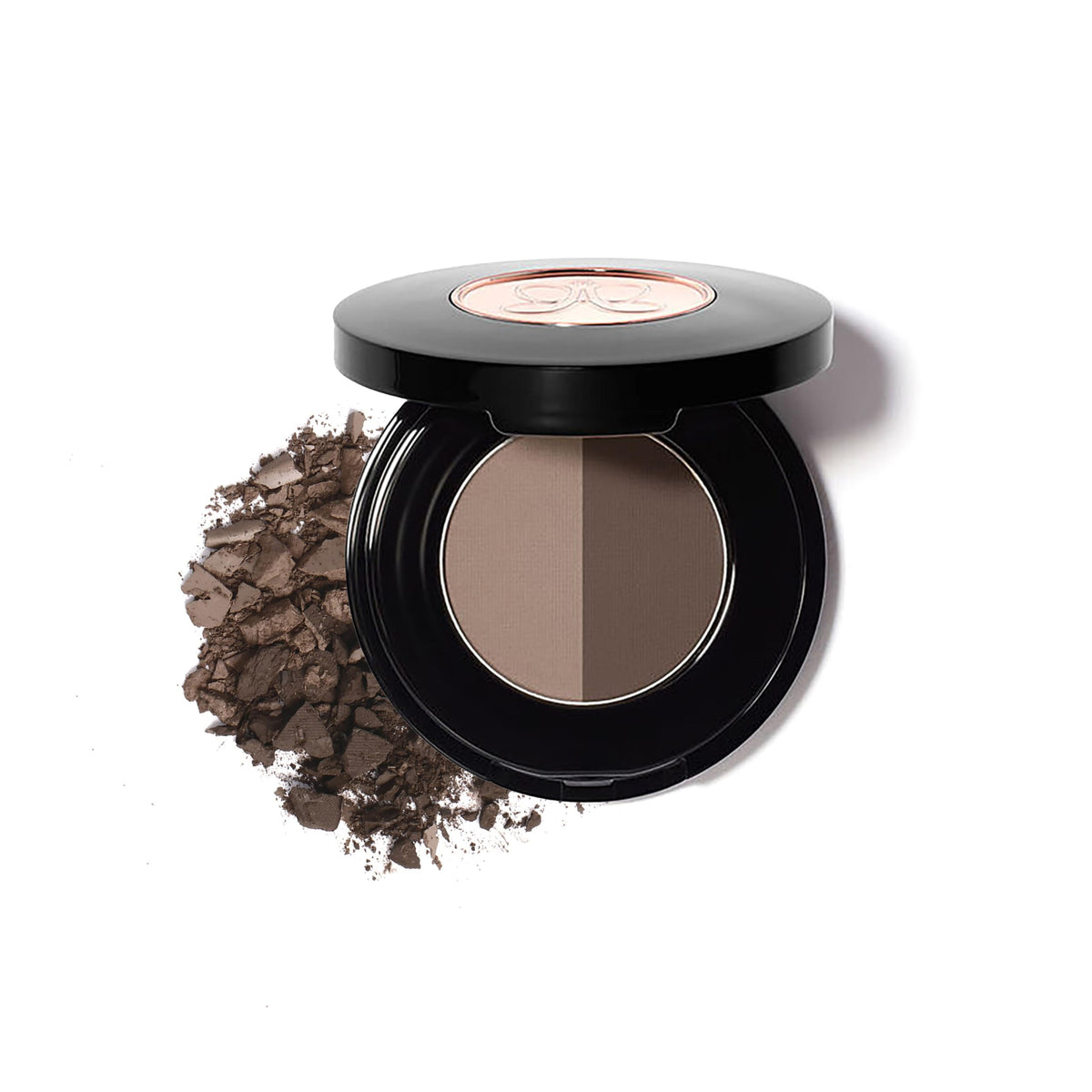 Anastasia Beverly Hills Brow Powder Duo compact ouvert avec deux teintes