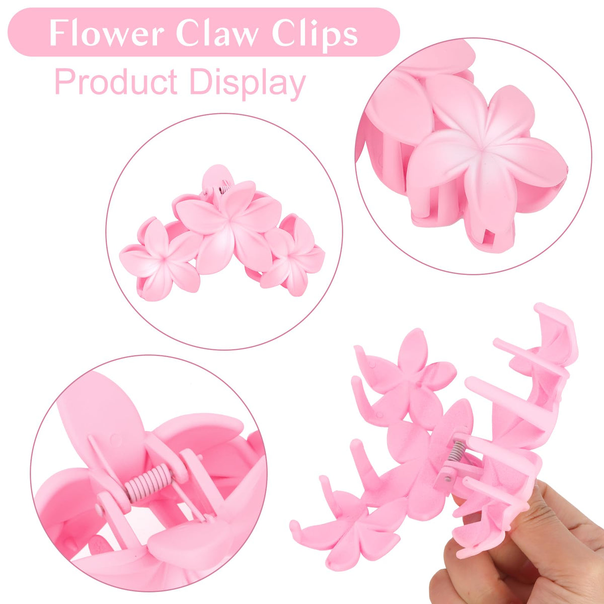 ANBALA Clips à Cheveux Fleurs Roses en paquet
