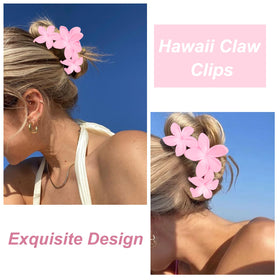 ANBALA Clips à Cheveux Fleurs Roses en situation sur cheveux