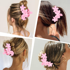 ANBALA Clips à Cheveux Fleurs Roses vue de côté