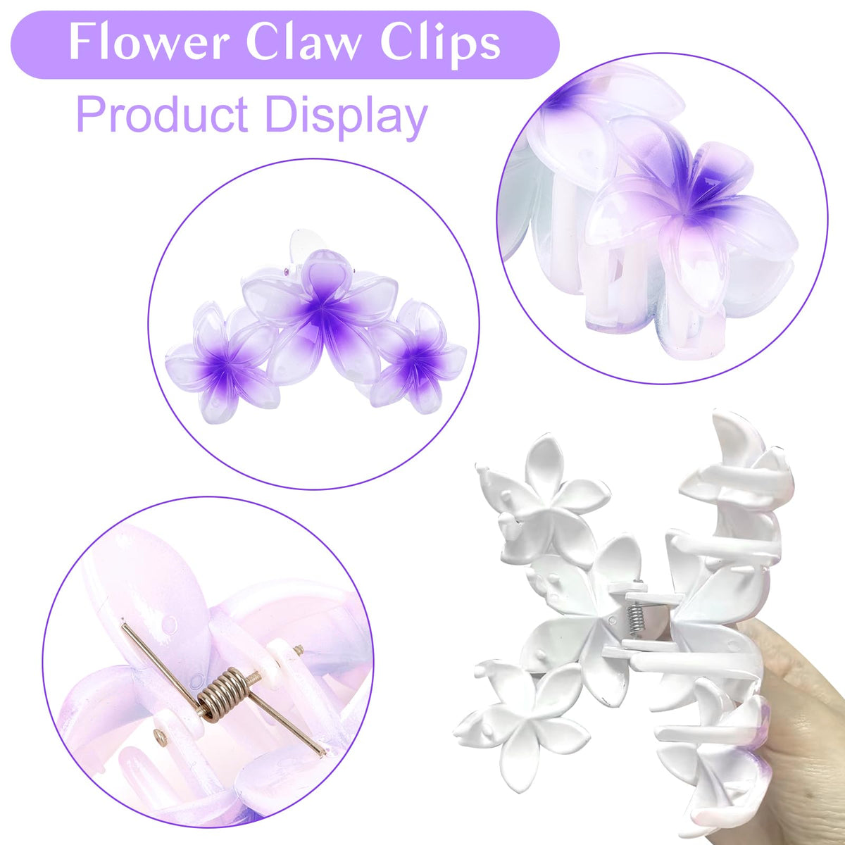 ANBALA Clips à Cheveux Floraux en orange, vue de côté