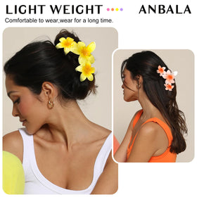 ANBALA Clips à Cheveux Floraux en violet, ensemble de quatre pièces