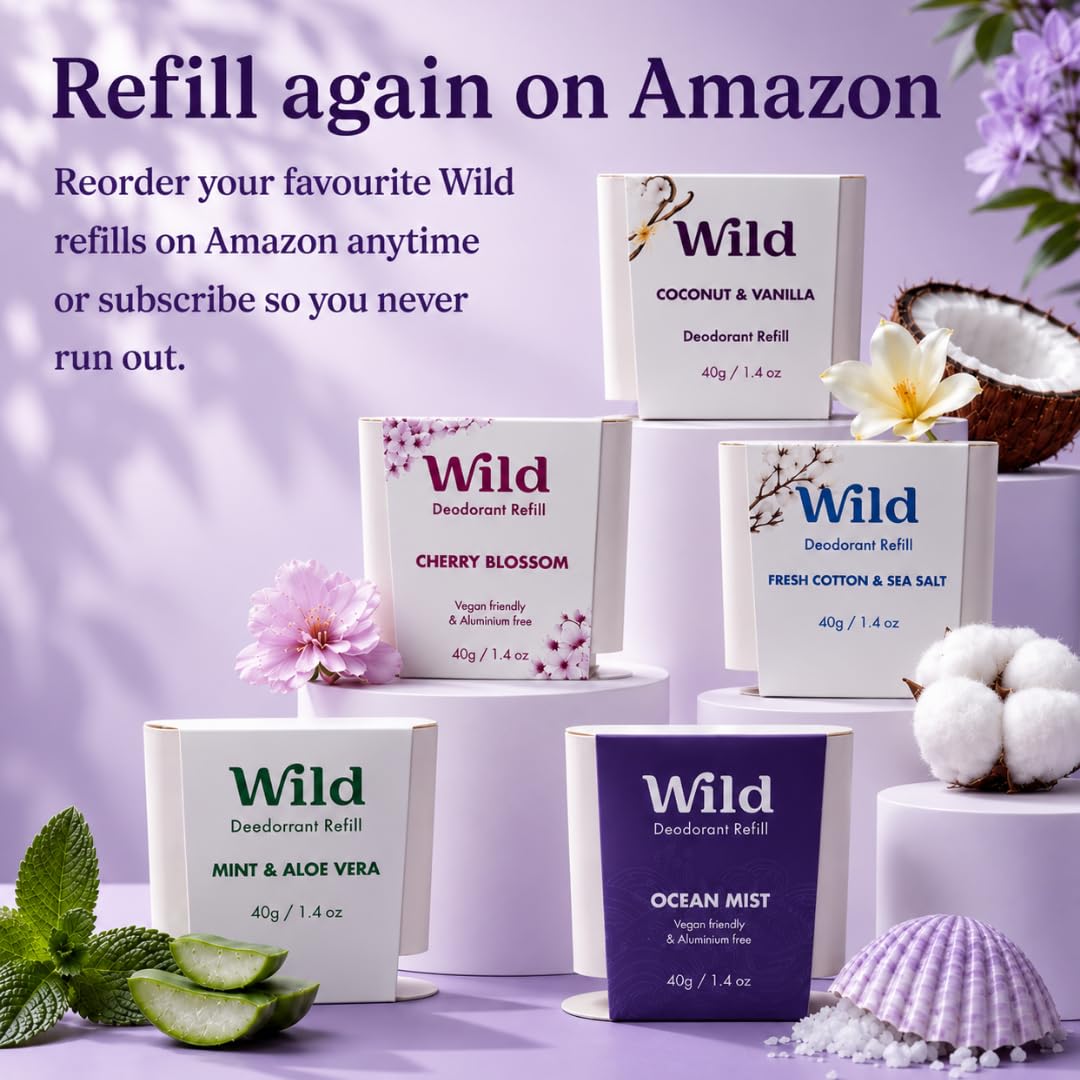 Angle du déodorant Wild avec boîtier violet