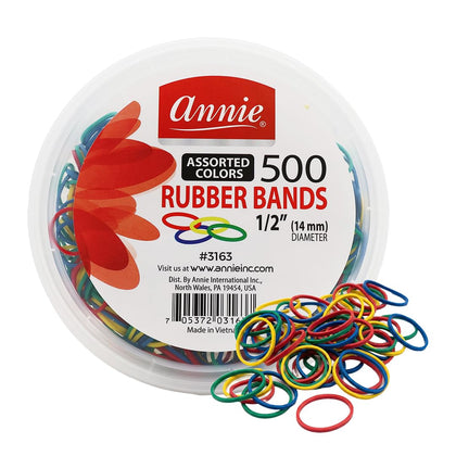 Annie élastiques à cheveux 14mm pack de 500 avec couleurs assorties