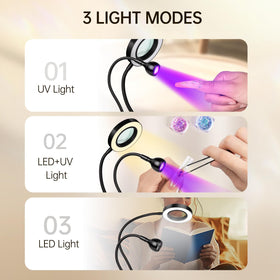 AORAEM Lampe UV LED Ongles vue latérale avec bras flexible