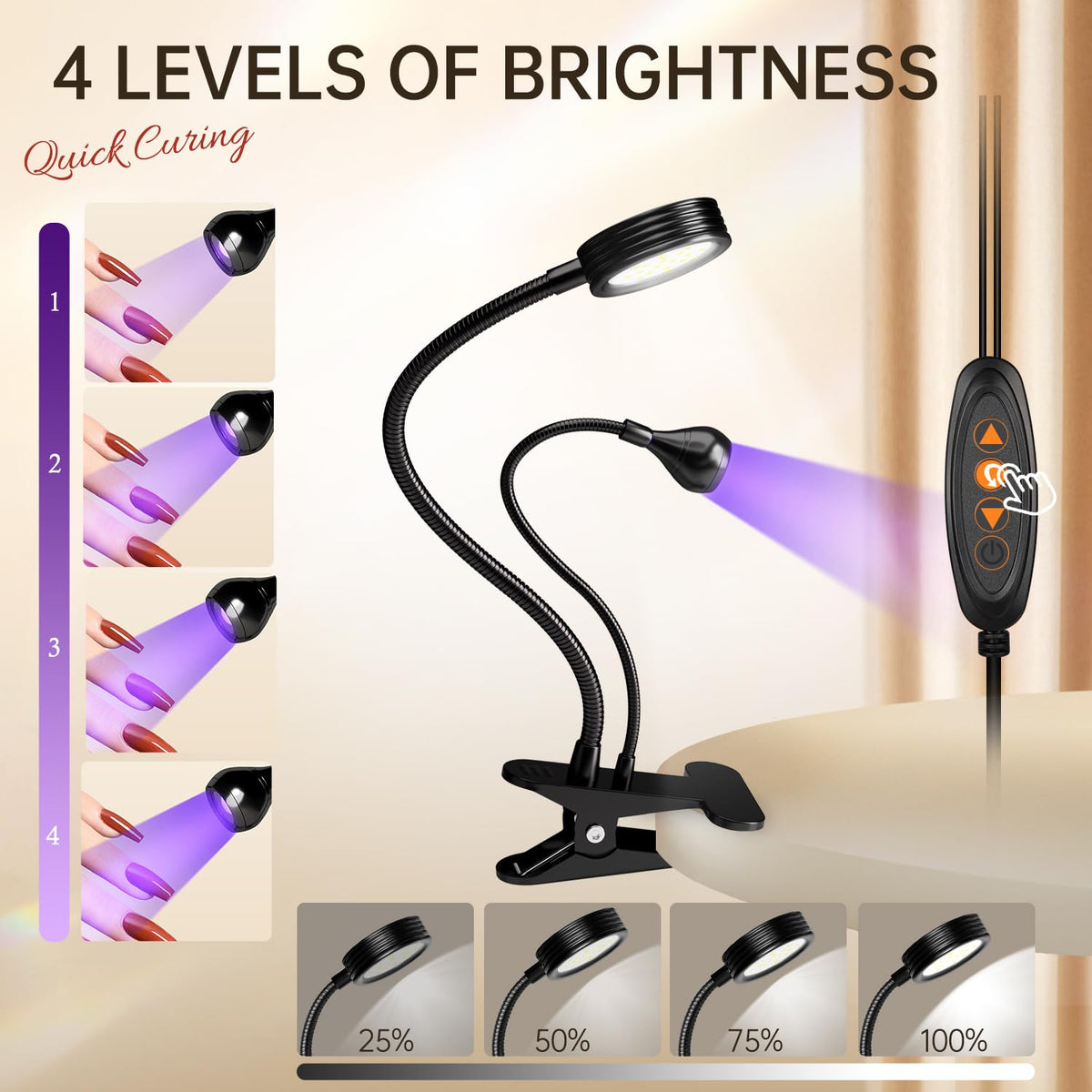 AORAEM Lampe UV LED pour Ongles en utilisation avec lumière violette