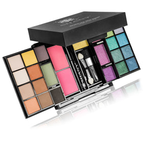Aperçu des 23 ombres à paupières du kit de maquillage SHANY