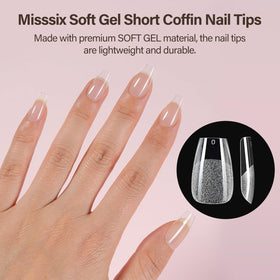 Aperçu des ongles en gel Misssix de différentes tailles