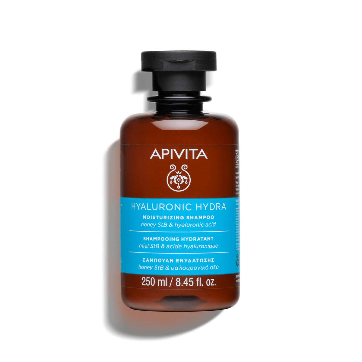Apivita Shampoo HYALURONIC HYDRA 281g vue de face