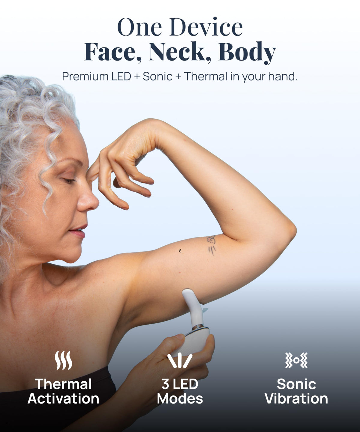 Appareil de sculptage My Derma Dream en main montrant le bouton de réglage