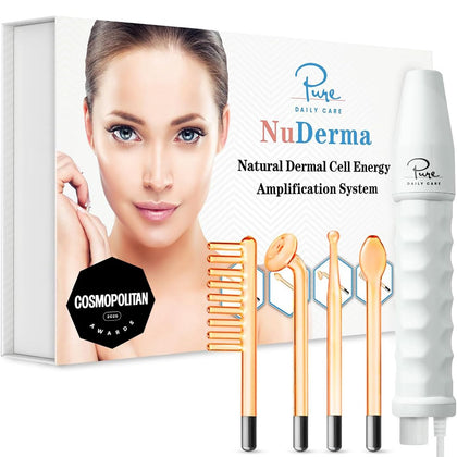 Appareil NuDerma de Pure Daily Care vue de face avec wand néon