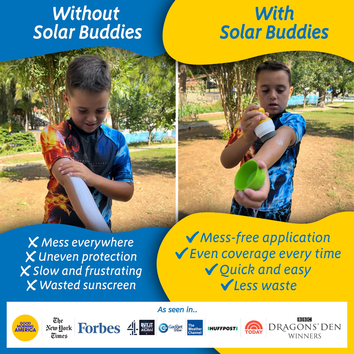 Applicateur de crème solaire Solar Buddies avec éponge de remplacement