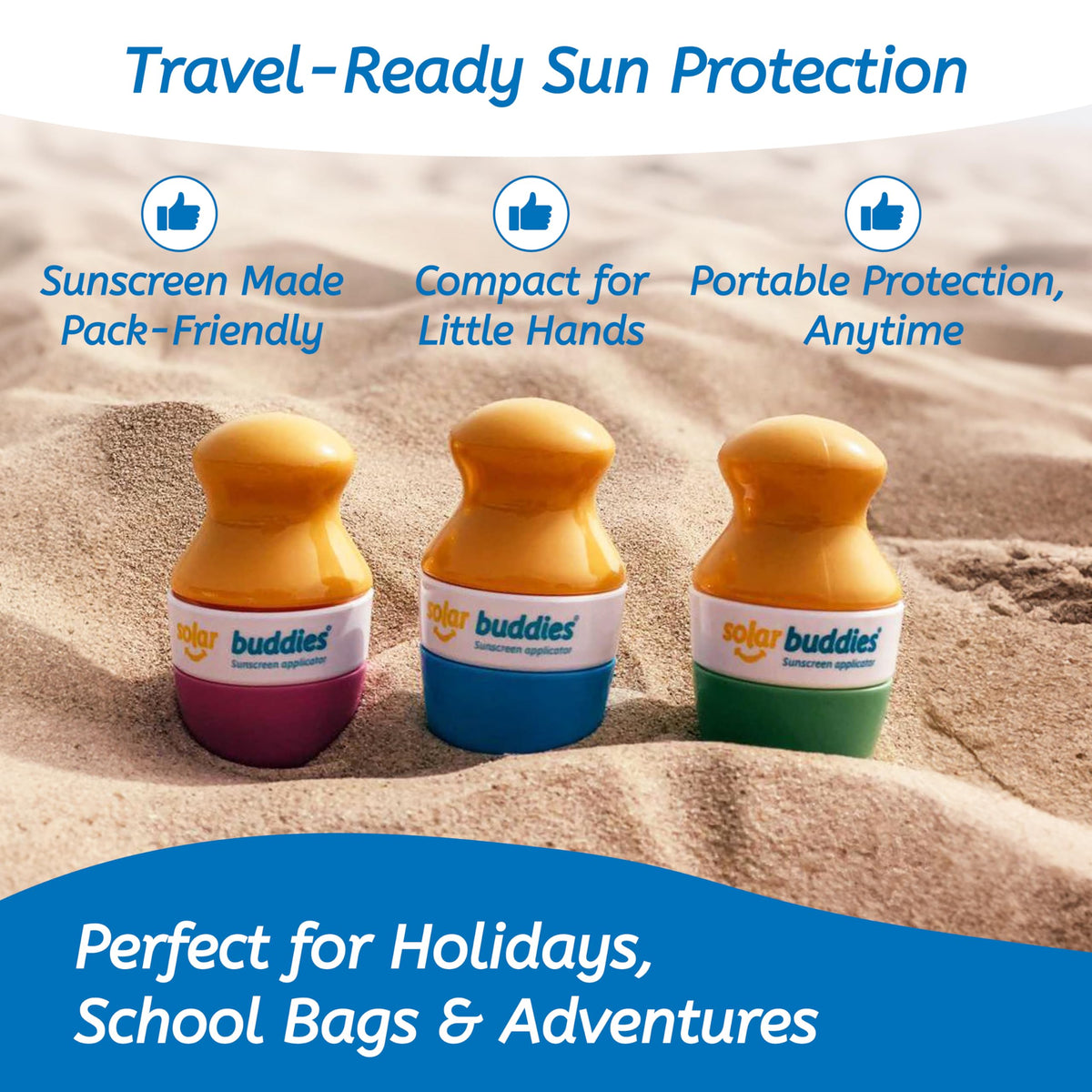Applicateur de crème solaire Solar Buddies en usage