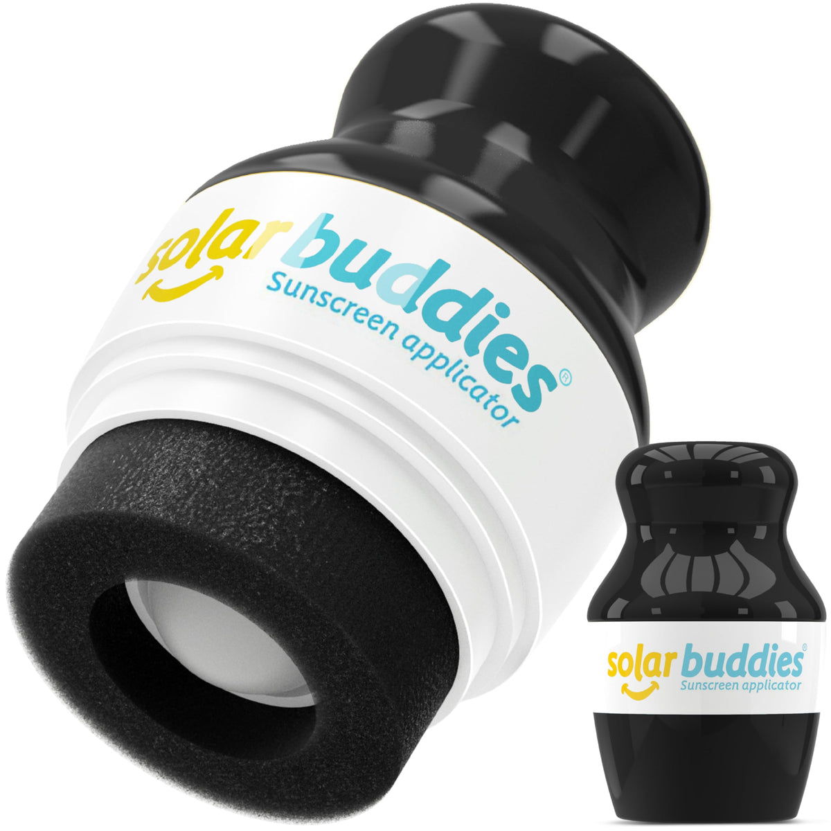 Applicateur de crème solaire Solar Buddies noir avec bouchon jaune