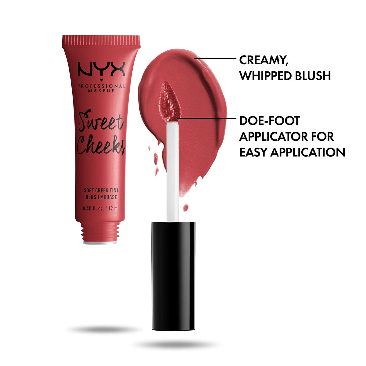 Applicateur en mousse du blush crème NYX Sweet Cheeks