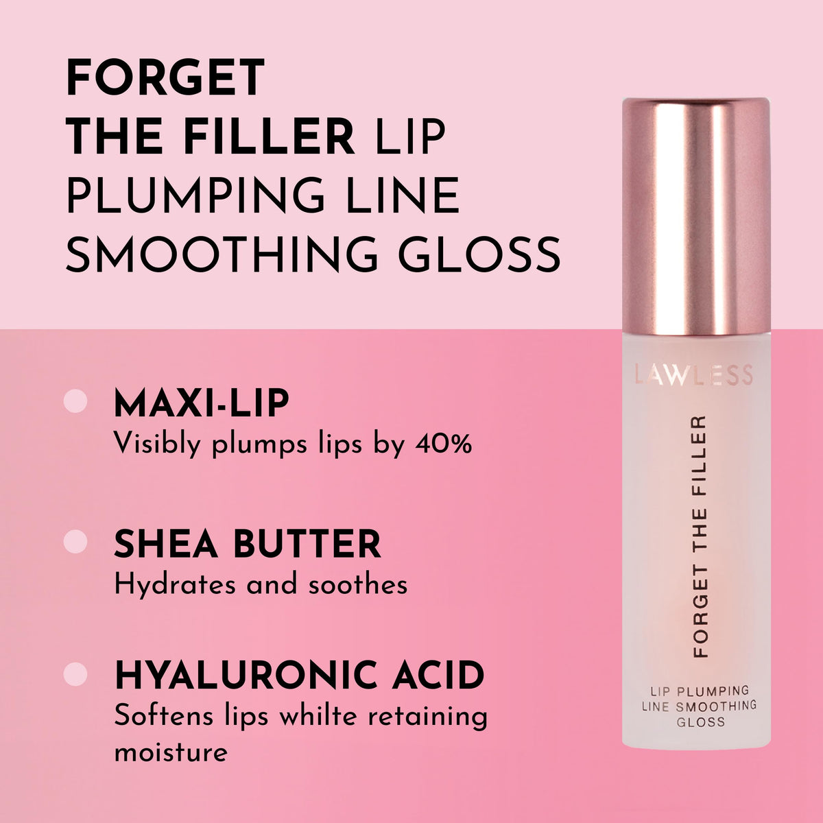 Applicateur en peluche du gloss à lèvres LAWLESS Rosy Outlook