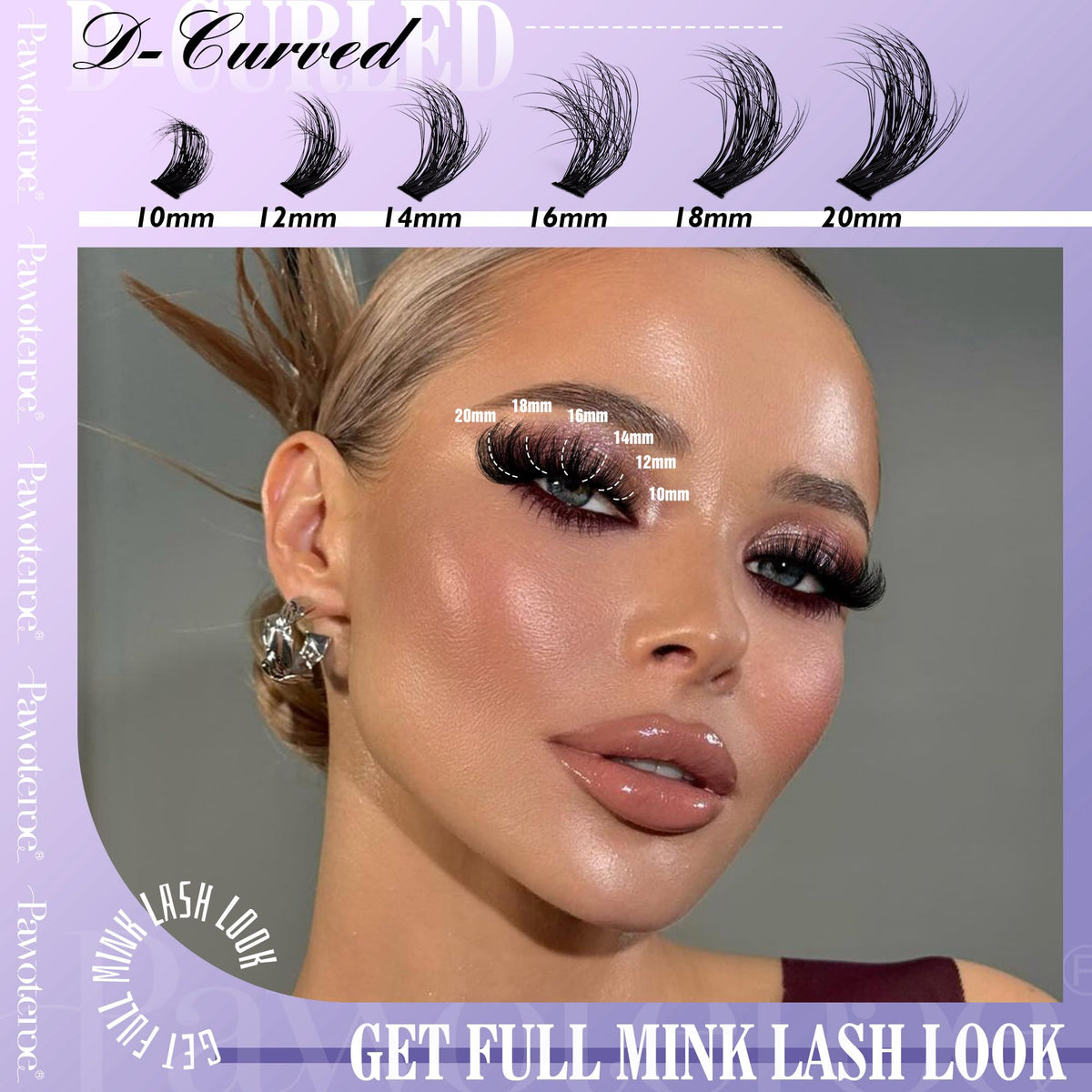 Applicateur et adhésif du kit d'extensions de cils Pawotence