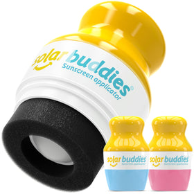 Applicateur Solar Buddies bleu et rose avec mousse remplaçable