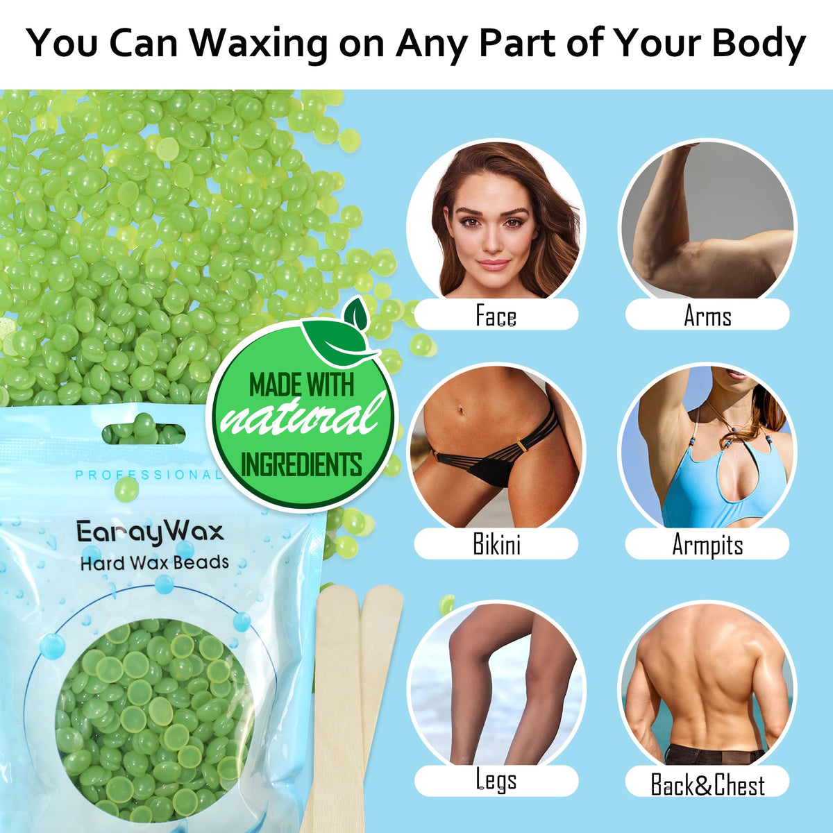 Applicateurs en bois du kit d'épilation EARAYWAX