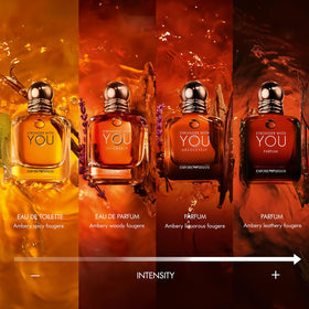 Application d'Armani Beauty Stronger With You Intensely sur le poignet