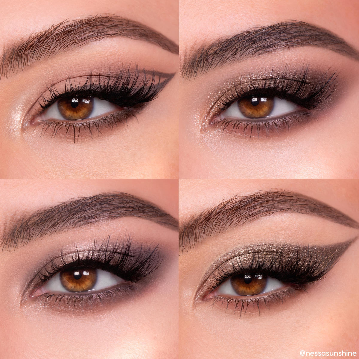 Application d'ombres à paupières avec la palette That's Taupe