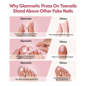 Application d'un faux ongle Glamnetic sur un ongle naturel
