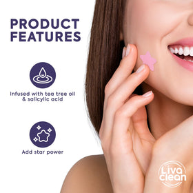 Application d'un patch acné LivaClean sur la peau
