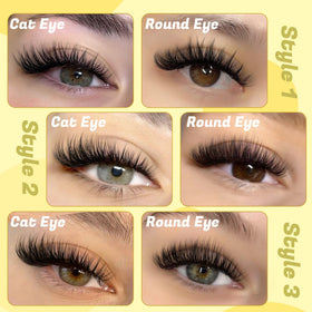 Application de cils en grappes Ruairie sur des yeux maquillés