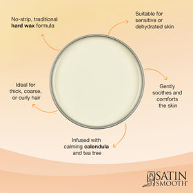 Application de cire dure Calendula Gold SATIN SMOOTH sur la peau