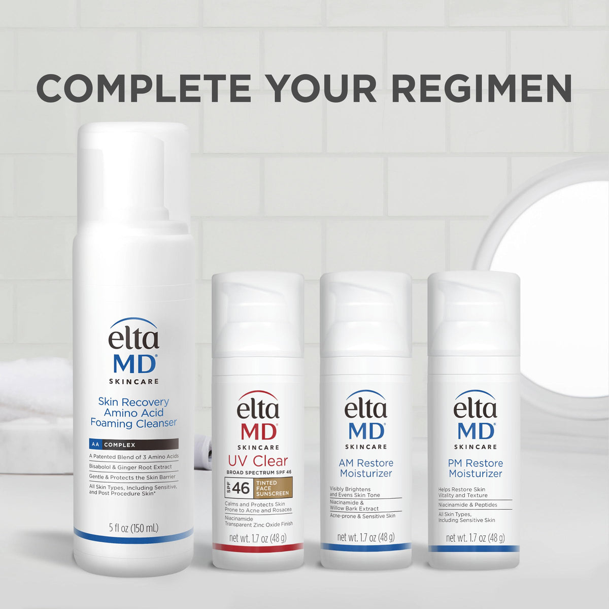 Application de crème hydratante EltaMD AM sur le visage