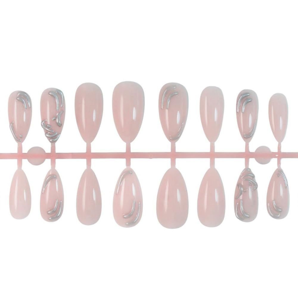 Application de faux ongles press-on avec colle gélifiée
