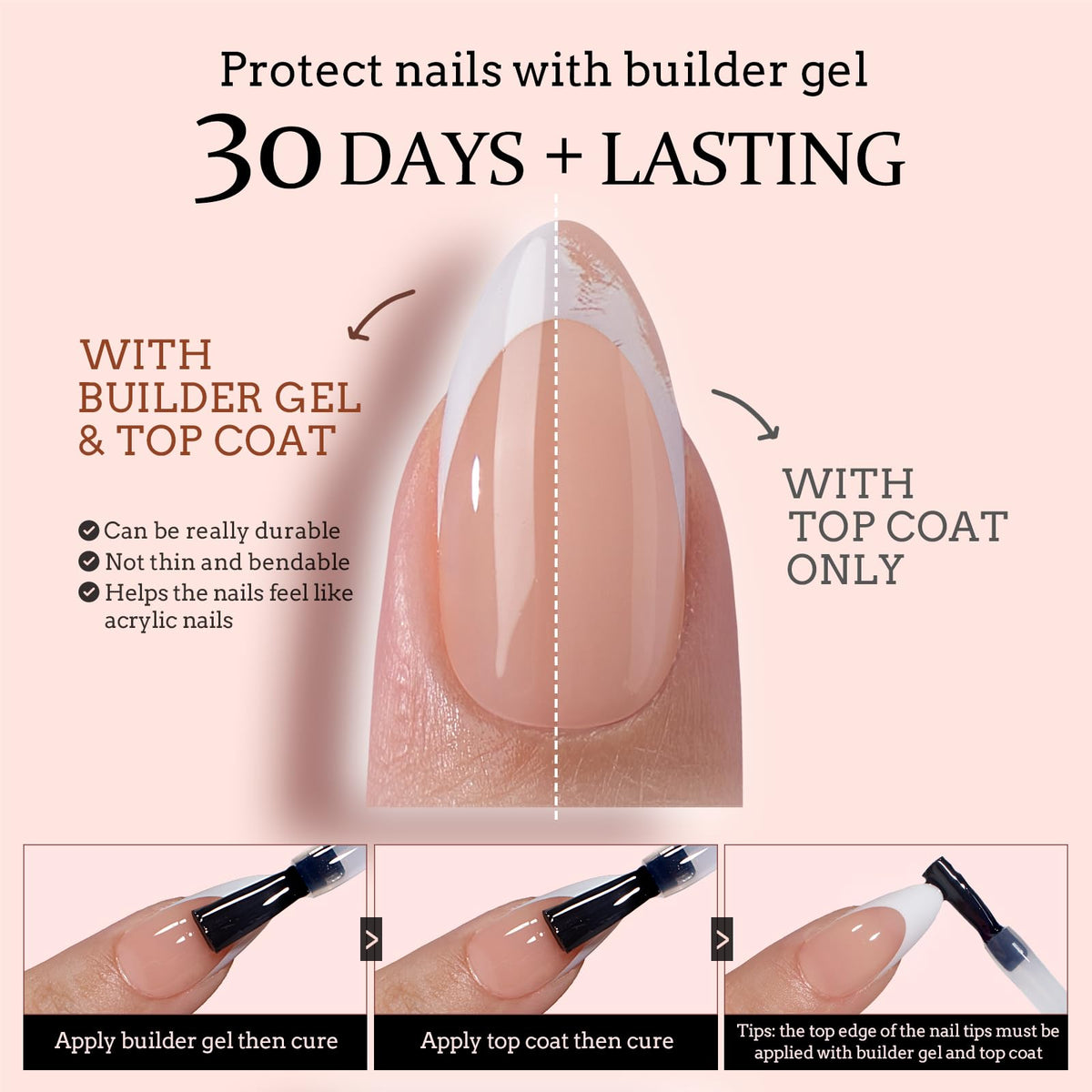 Application de faux ongles XCOATTIPS sur les mains