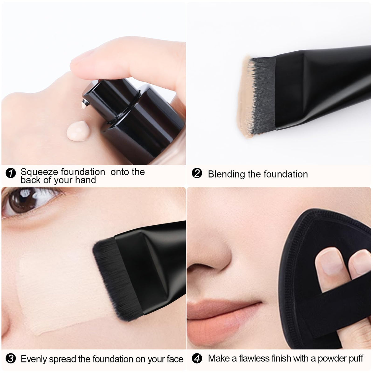 Application de fond de teint avec le pinceau BEAUTYFACTOR