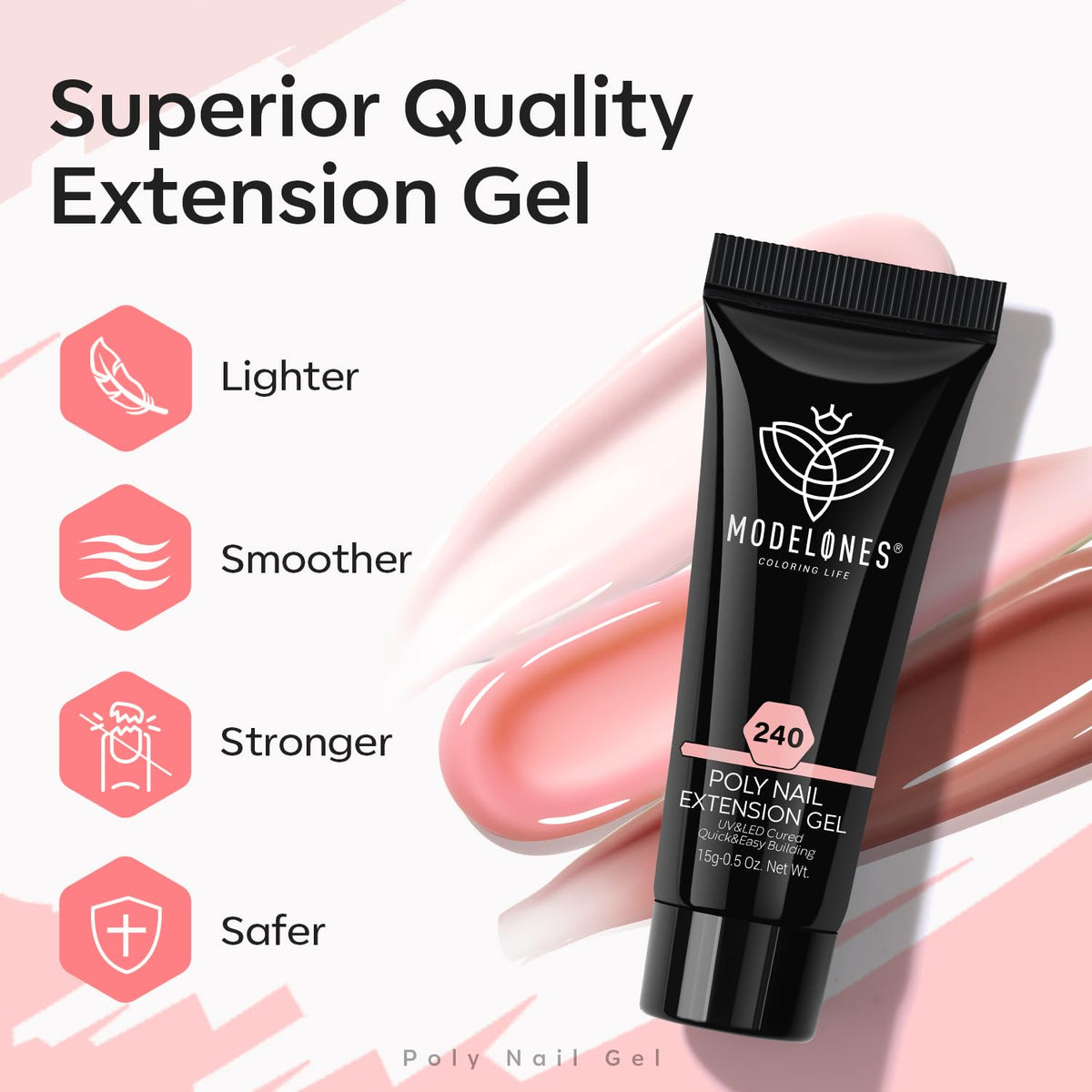 Application de gel poly sur les ongles avec spatule