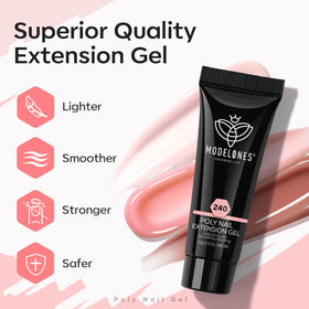 Application de gel poly sur les ongles avec spatule