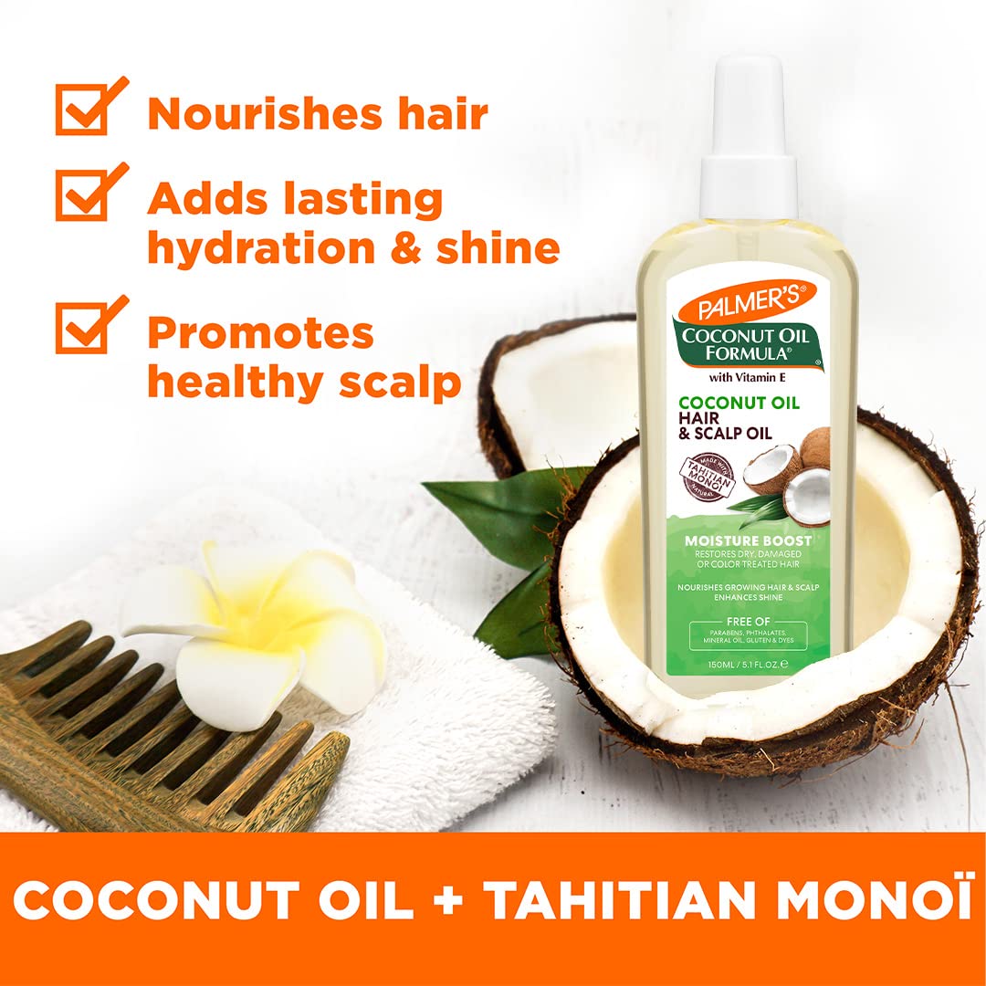 Application de l'huile de coco sur des cheveux humides