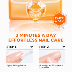 Application de l'huile Modelones sur un ongle cassé